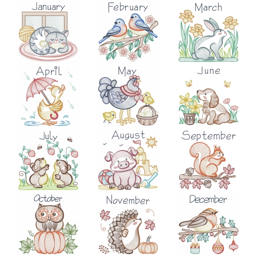 Months of the Year Animals