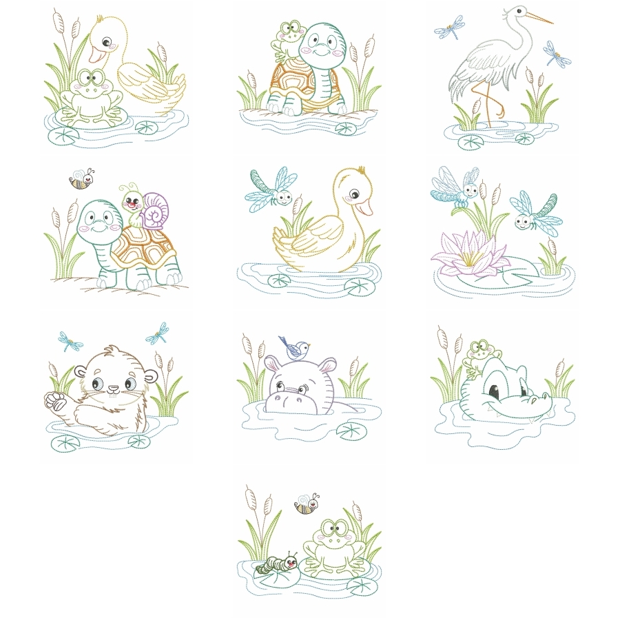 Vintage Pond Scene