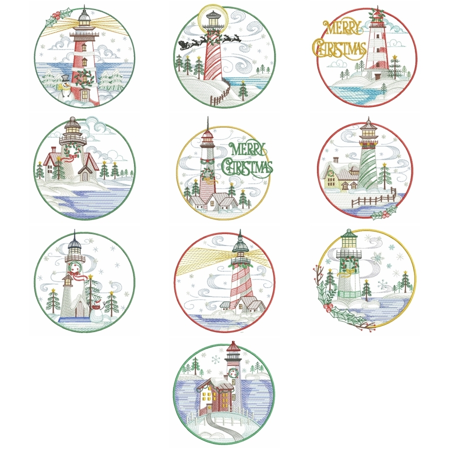 Christmas Lighthouses 2