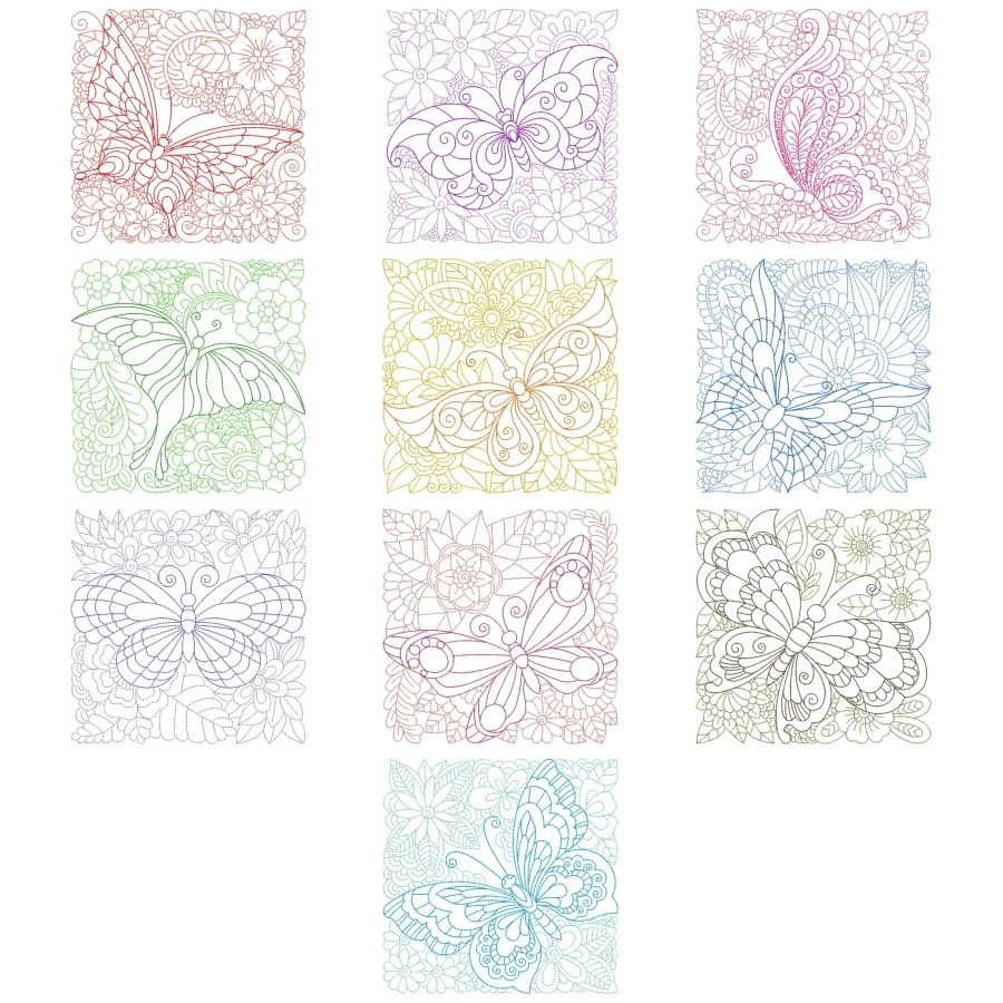 Redwork Butterfly Quilt