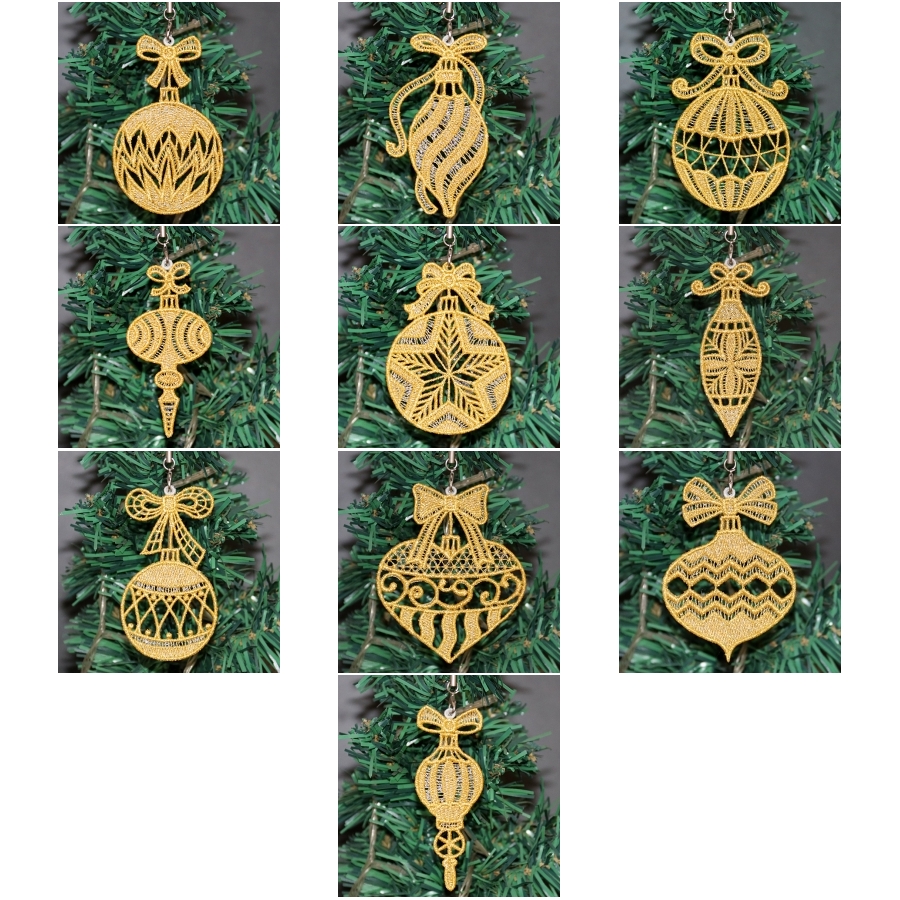 FSL Golden Christmas Ornaments