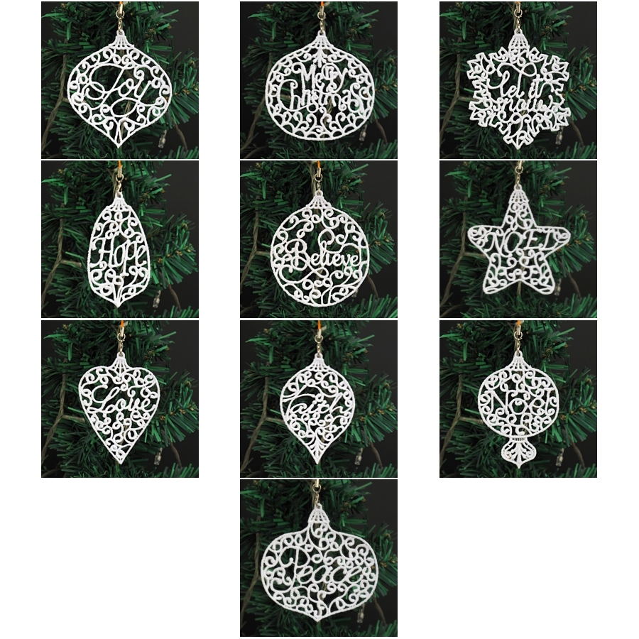 FSL Christmas Word Ornaments