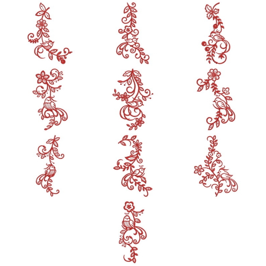 Redwork Bird Deco