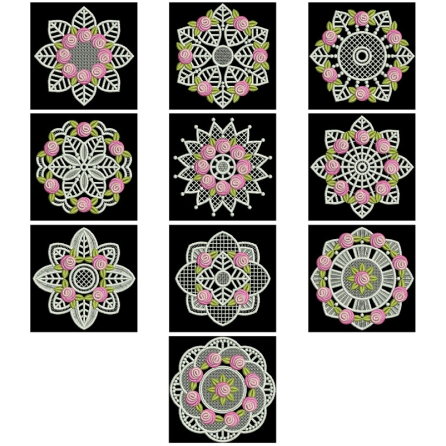 FSL Bullion Rose Doily