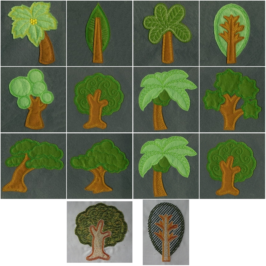 Raw Edge Applique Trees