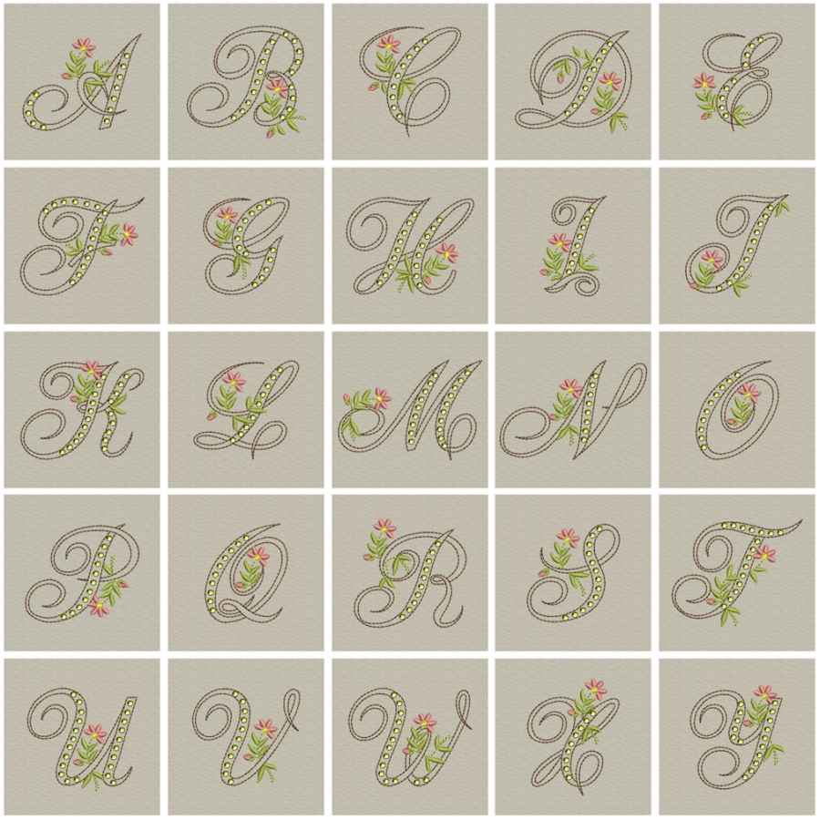 Crystal Floral Monograms