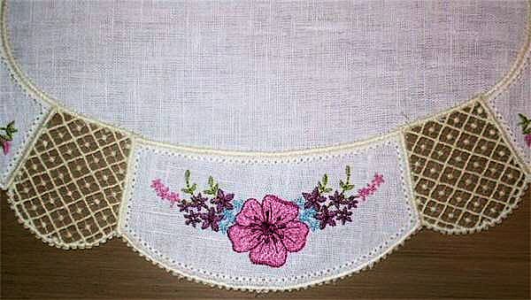 Vintage Fabric and Lace Doily 5 -3