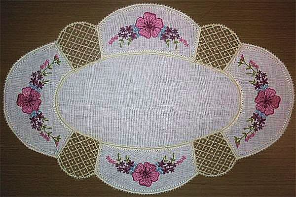Vintage Fabric and Lace Doily 5 -5