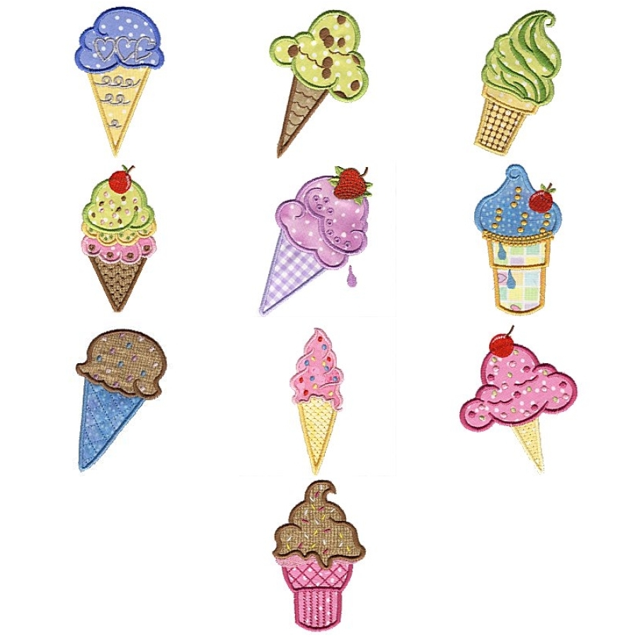 SUMMER ICE CREAM APPLIQUE