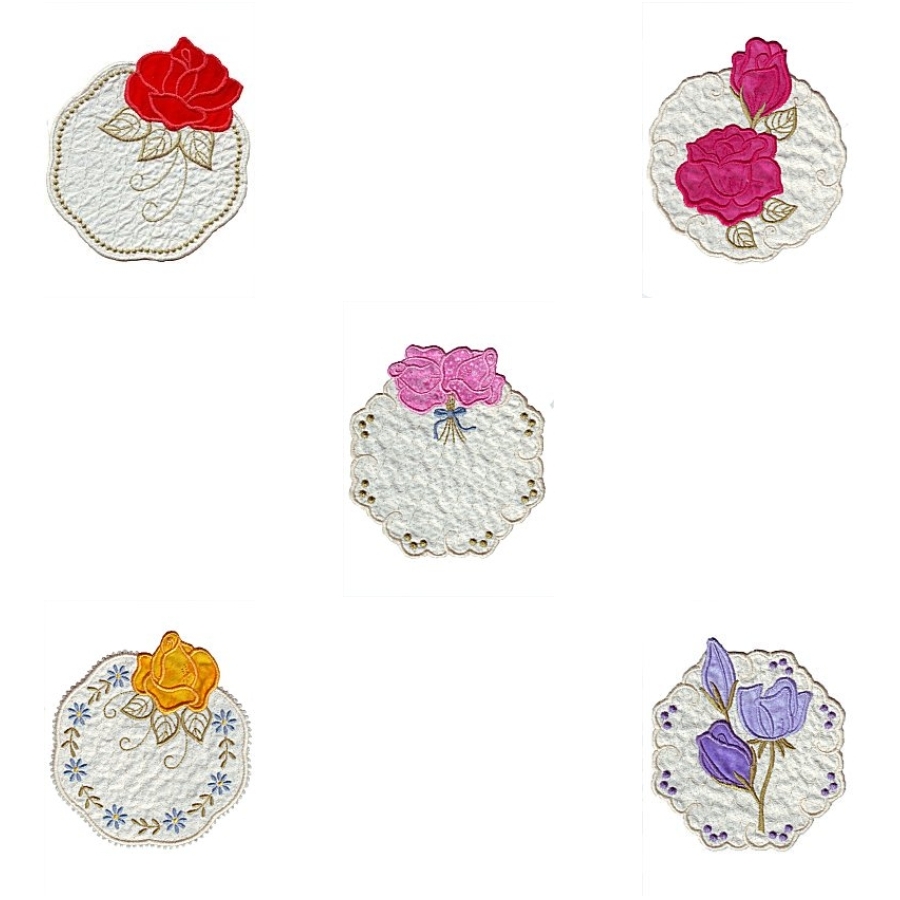Applique Rose Coasters 