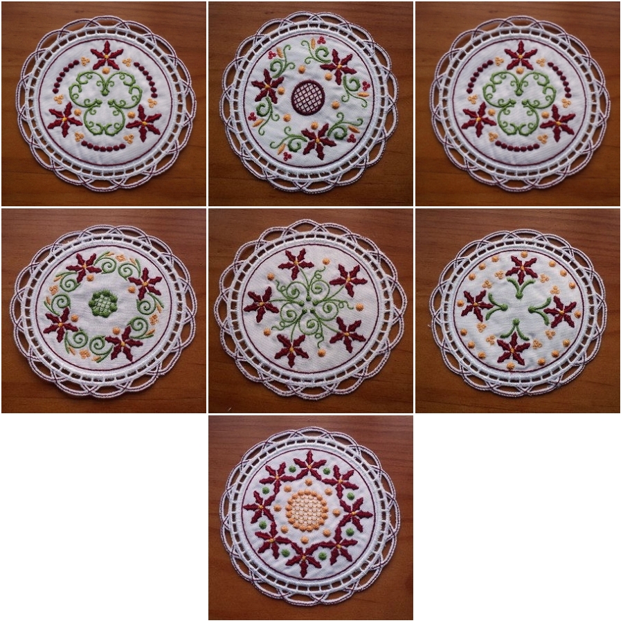 Decorative Christmas Coasters Set 1 