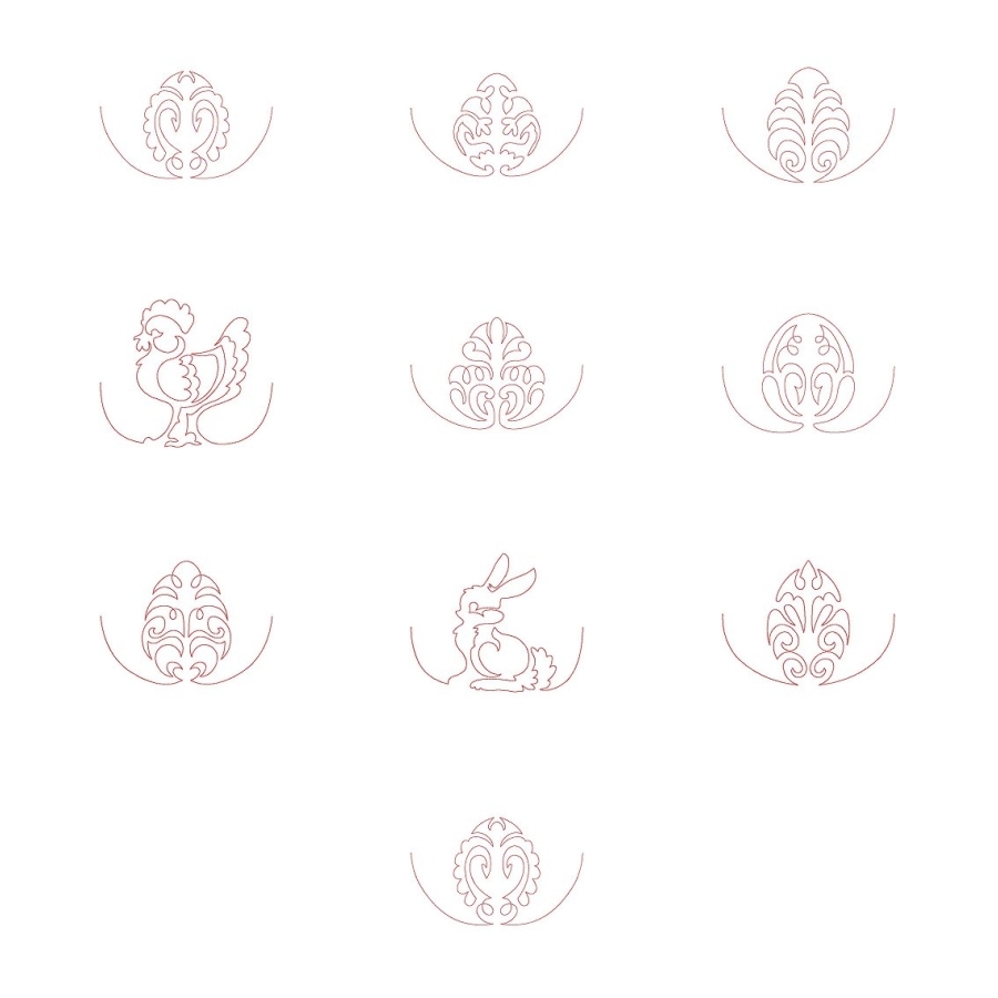 Redwork Easter Borders 