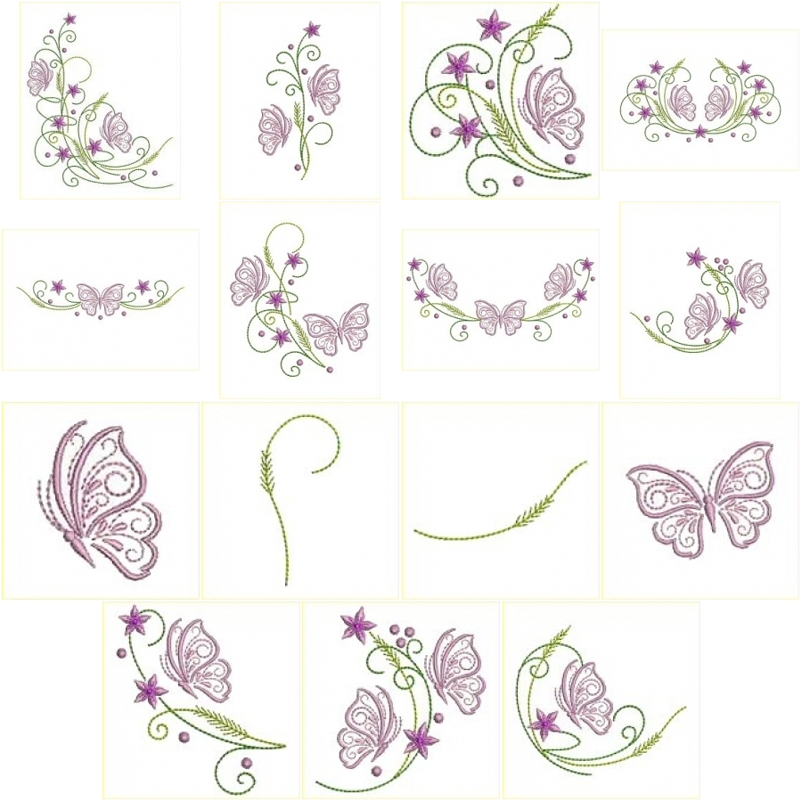 Little Butterflies and Daisies Set 2 