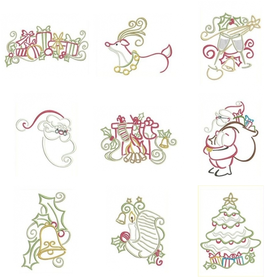 Christmas Outline Sketches | OregonPatchWorks