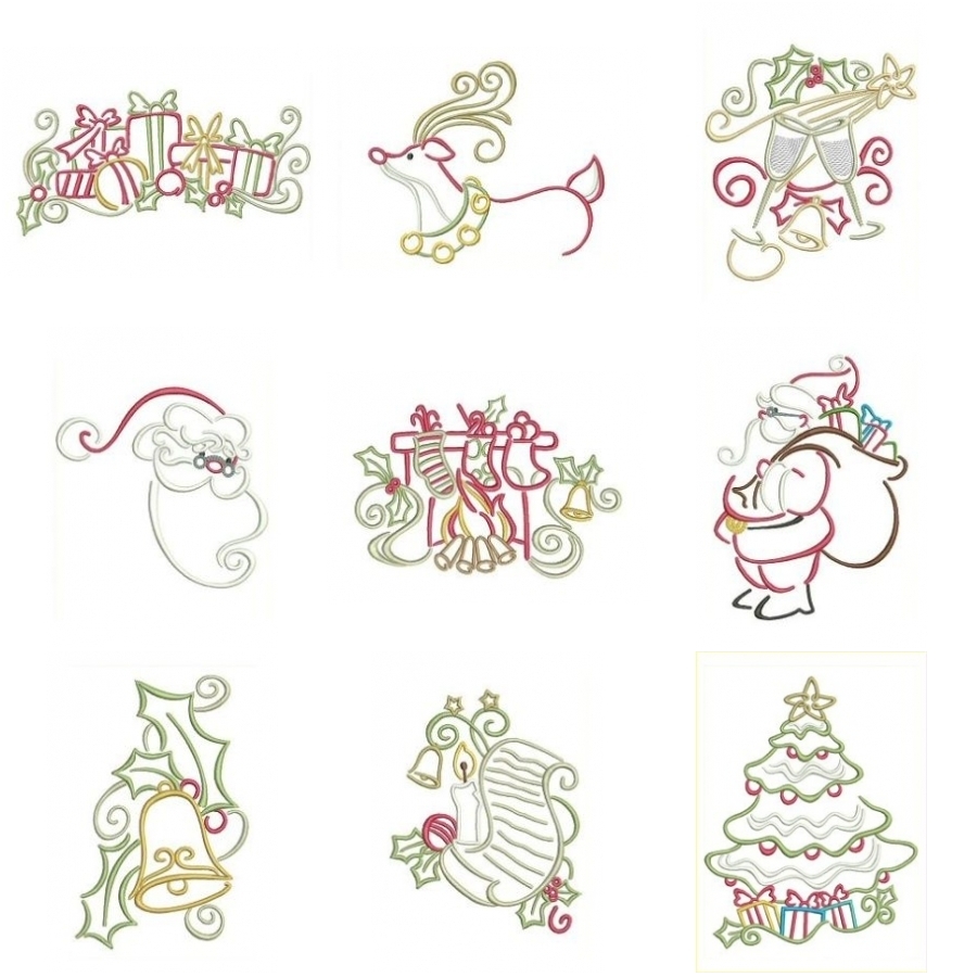 Christmas Outline Sketches 