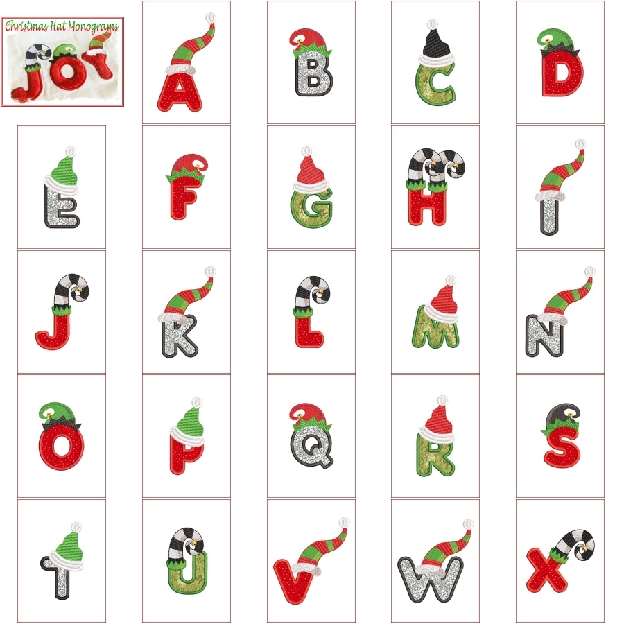 Christmas Hat Monograms