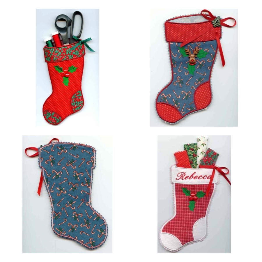 2-Hoop Applique Holiday Stocking