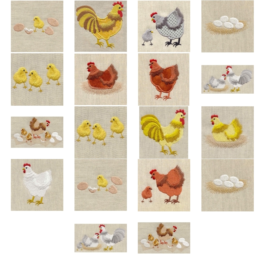 Scratch Yard Chickens Applique