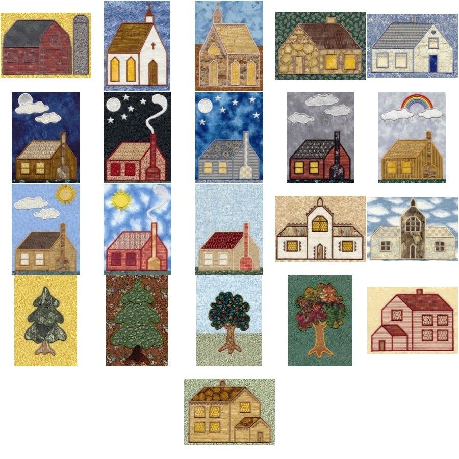 Woodland Houses Applique