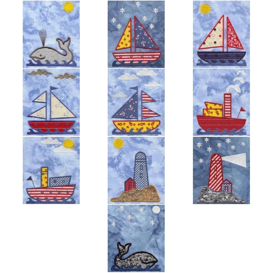Ships Ahoy Applique 5X7