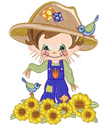 Fall Scarecrow & Sunflowers