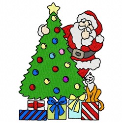 Santa And Tree