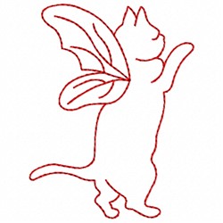 Fairy Cat Redwork