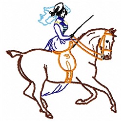 Lady Horse Outline