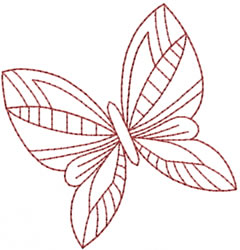 Pretty Butterfly Redwork