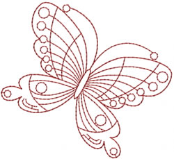 Butterfly Redwork Motif