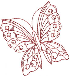 Pretty Butterfly Redwork 2