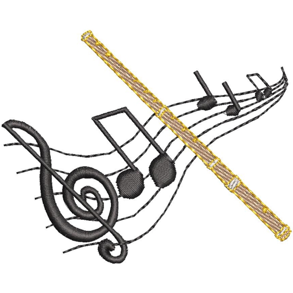 Wooden Flute With Notes