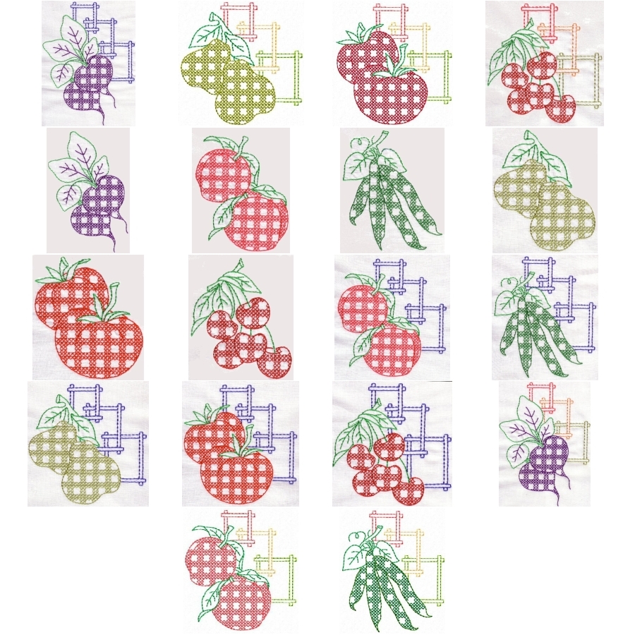 Cross Stitch Fancy Fruit And Vegetables