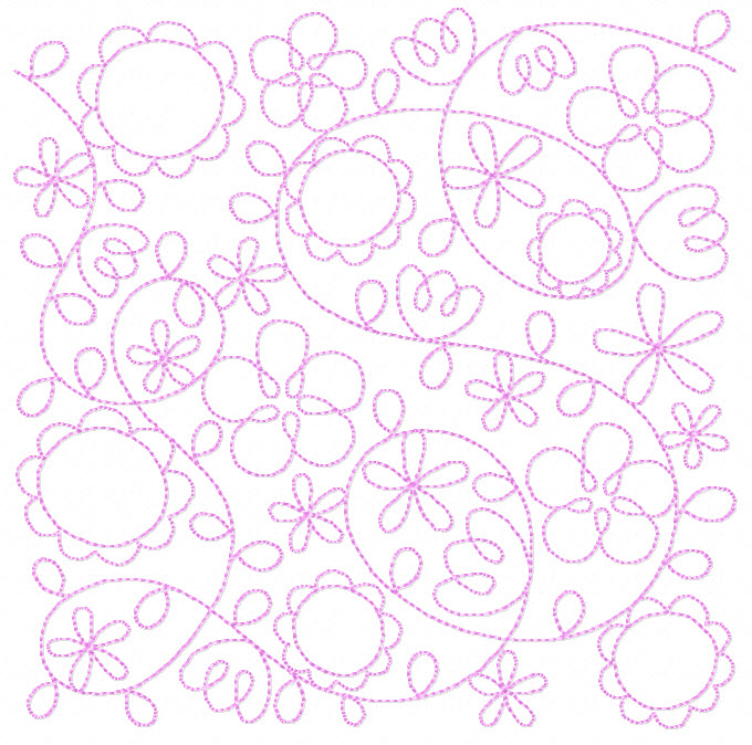 Girl Continuous Line Quilting-3