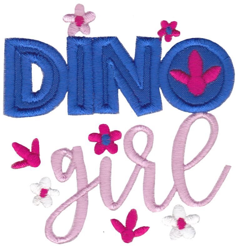 845 Dinosaur Girl Applique | OregonPatchWorks