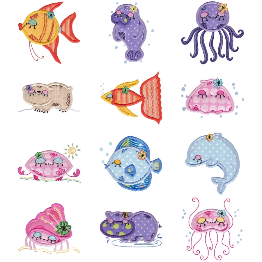 783 Decorative Sea Creatures Applique 