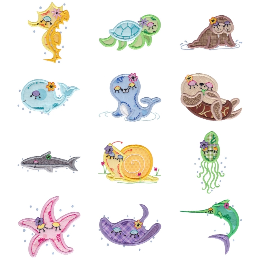 784 Decorative Sea Creatures Too Applique 