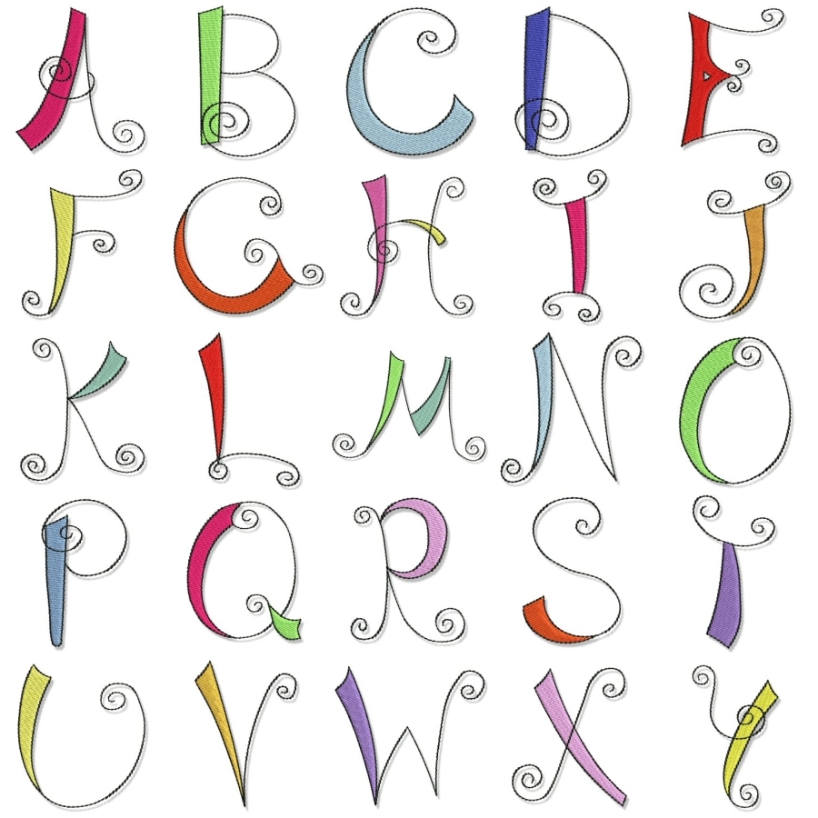 186 Whimsy Alphabet Capital Letters 