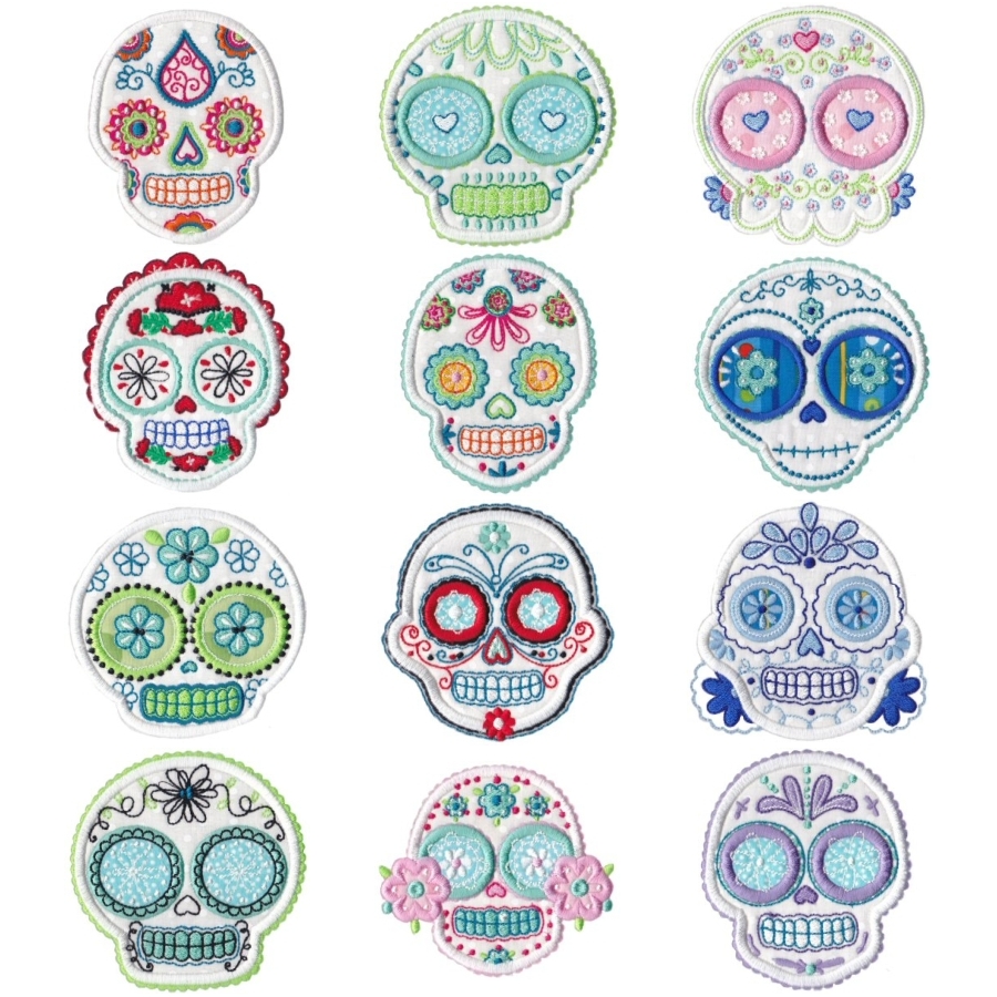 788 Sugar Skulls Applique OregonPatchWorks