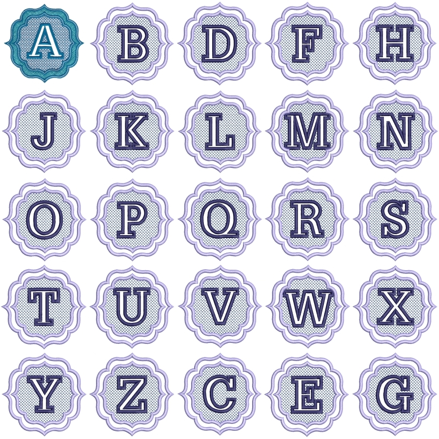 836 Embossed Monogram Font 