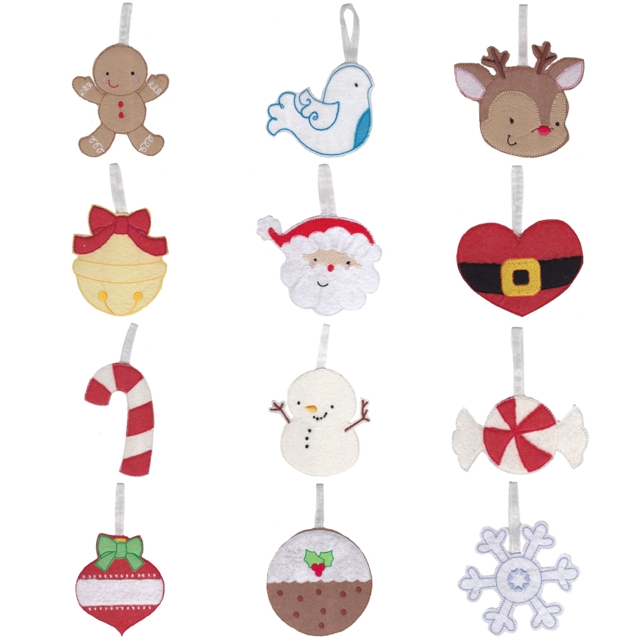 878 Felt Christmas Ornaments