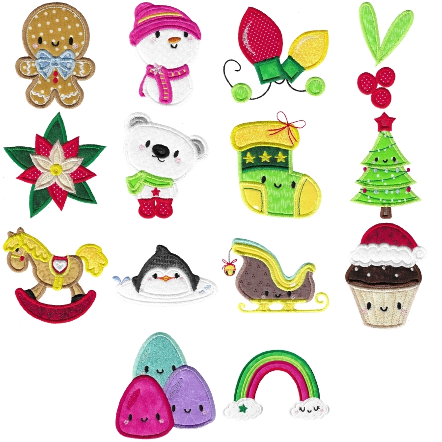 977 Kawaii Christmas Applique Too