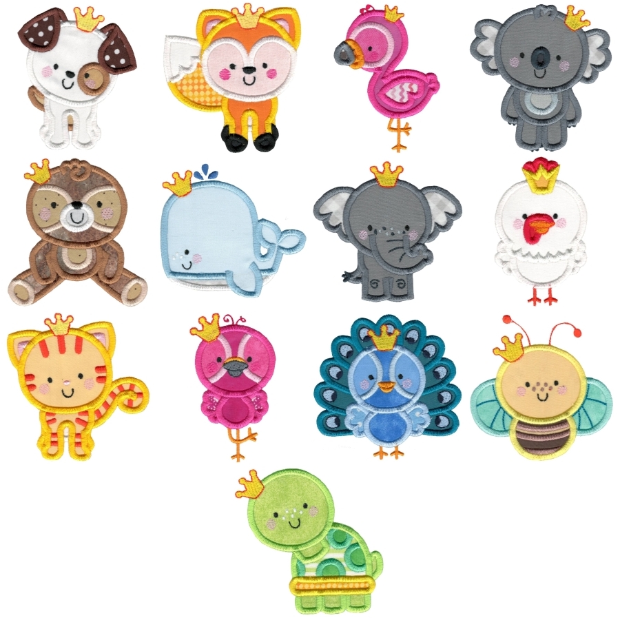 976 Crown Animals Applique 
