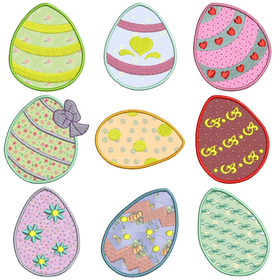 BC117 Easter Eggs Applique