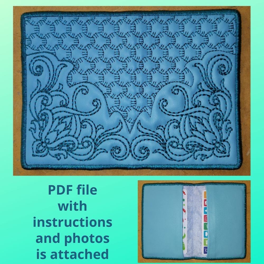 ITH Trapunto Credit Cards Holder, Turquoise