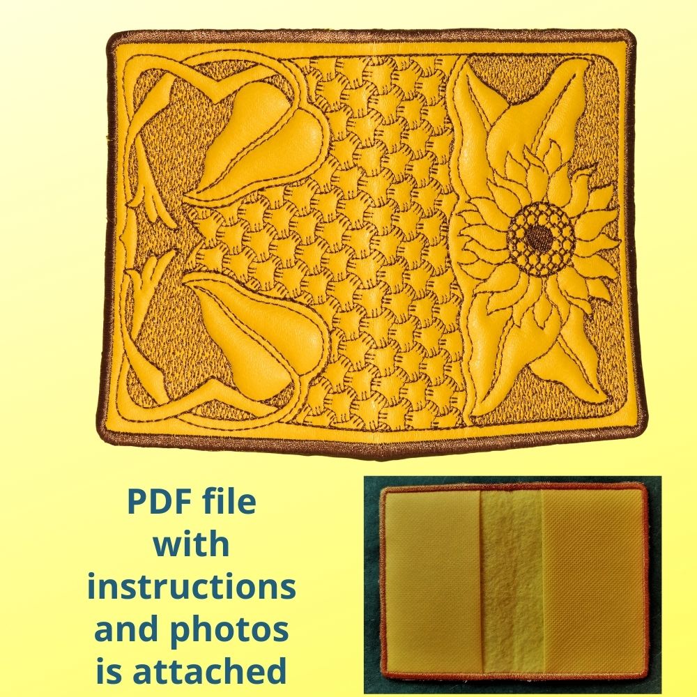 ITH Trapunto Passport Cover, Sunflower