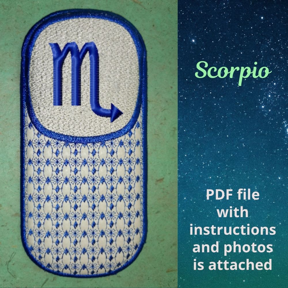 ITH Trapunto Glasses Case, Scorpio