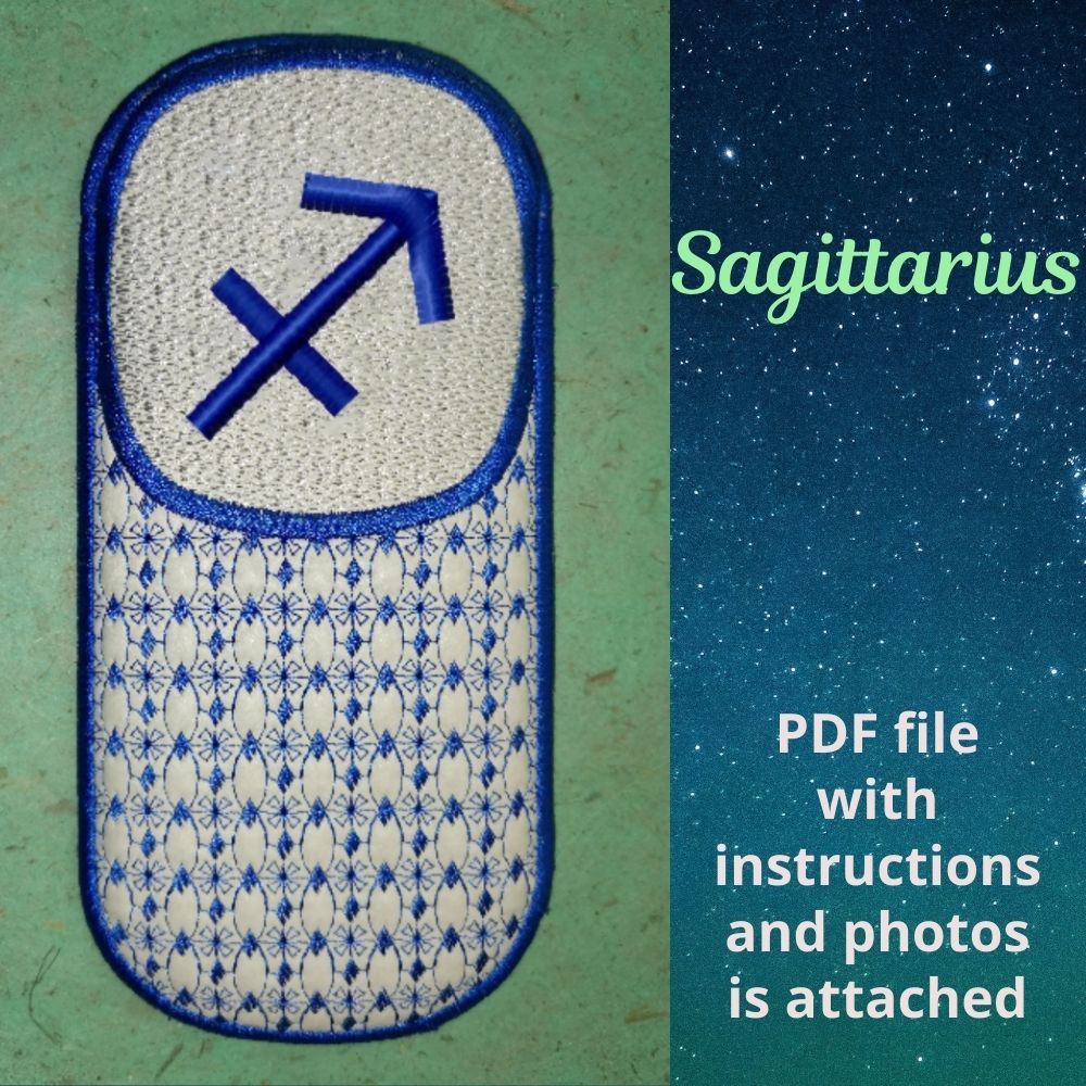ITH Trapunto Glasses Case, Sagittarius
