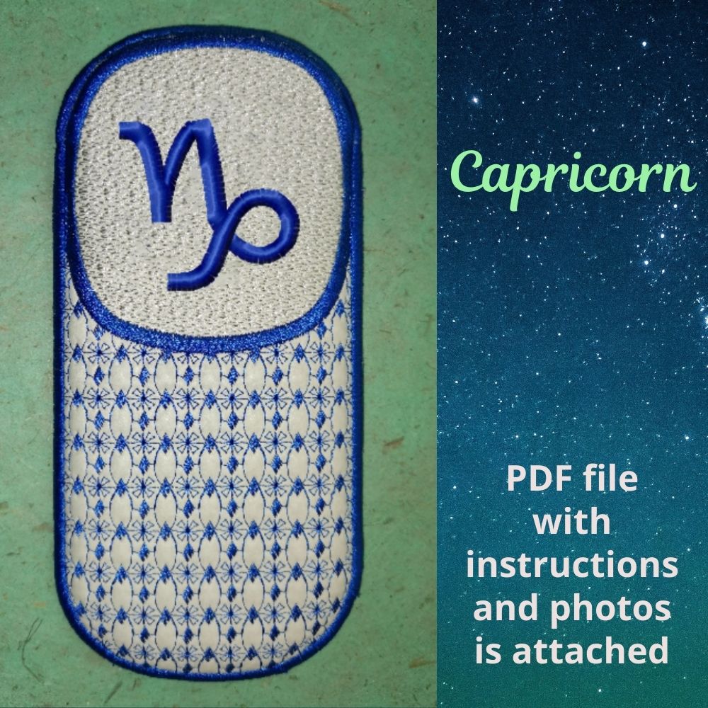 ITH Trapunto Glasses Case, Capricorn