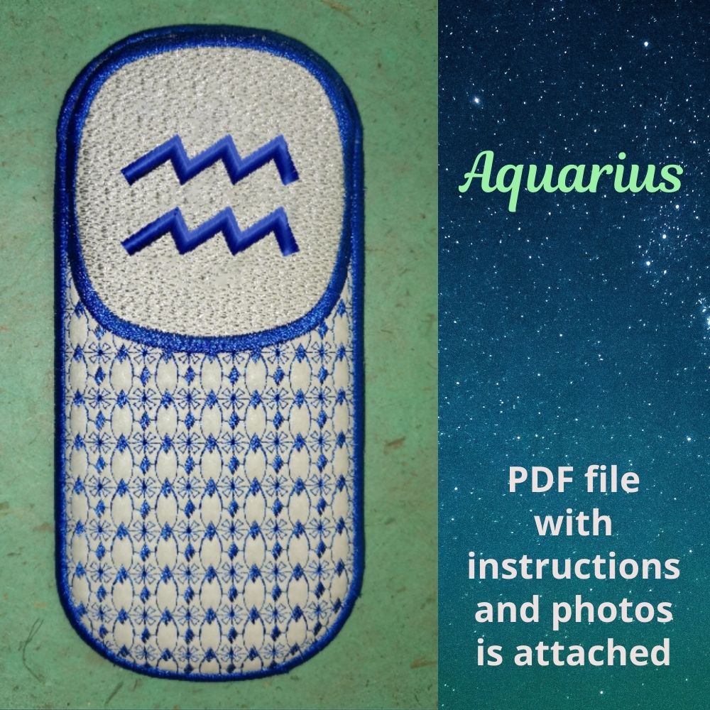 ITH Trapunto Glasses Case, Aquarius